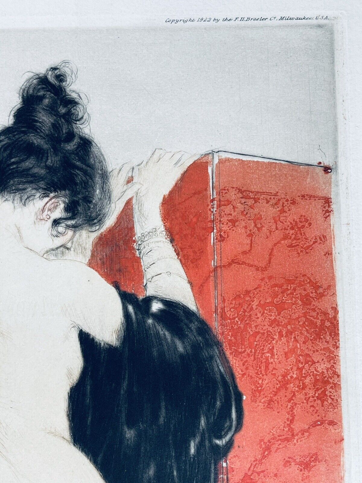 Louis Icart “Lacquered Screen” Original Etching- Very Rare