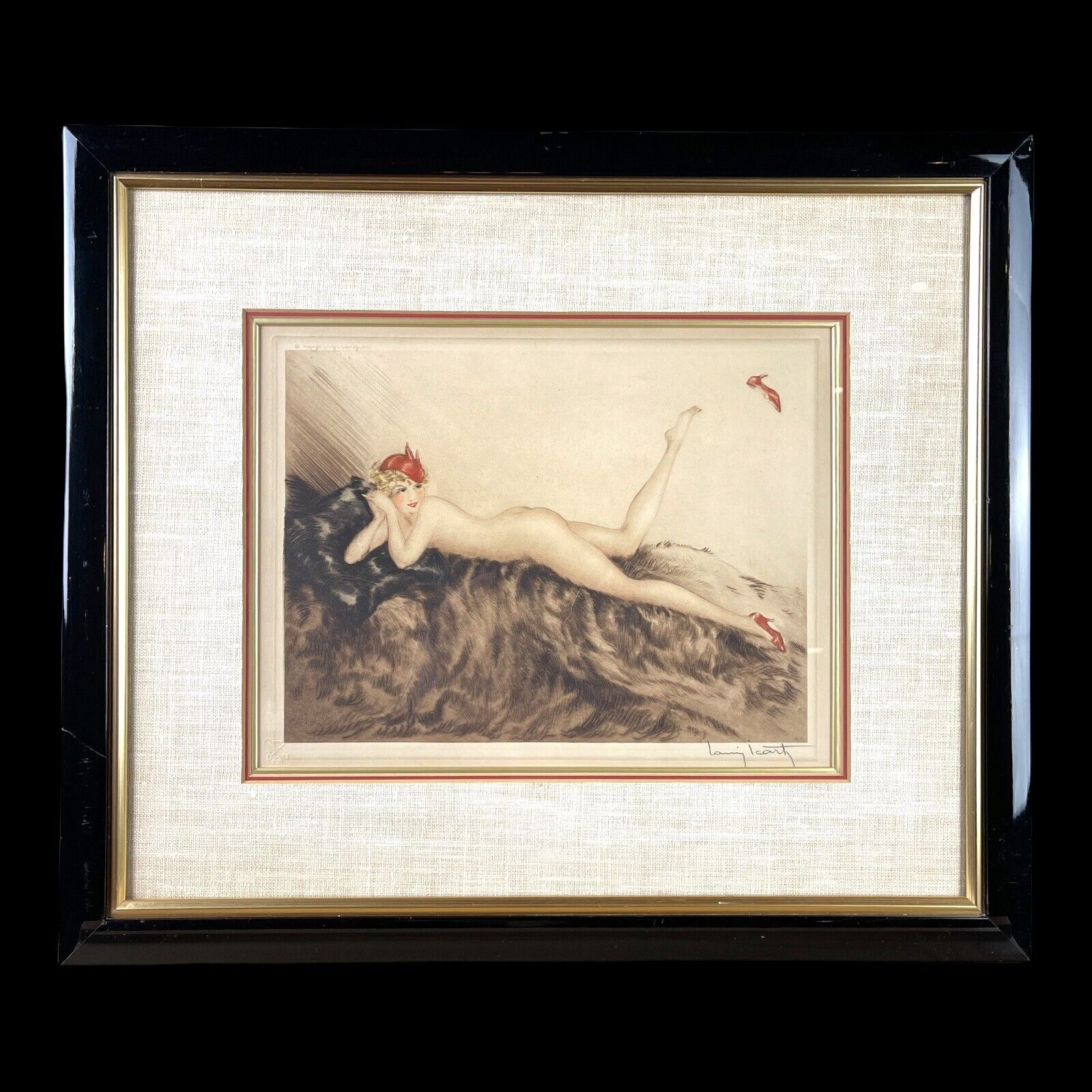 RARE Louis Icart “Hoopla” original 1935 Etching with certificate of authenticity