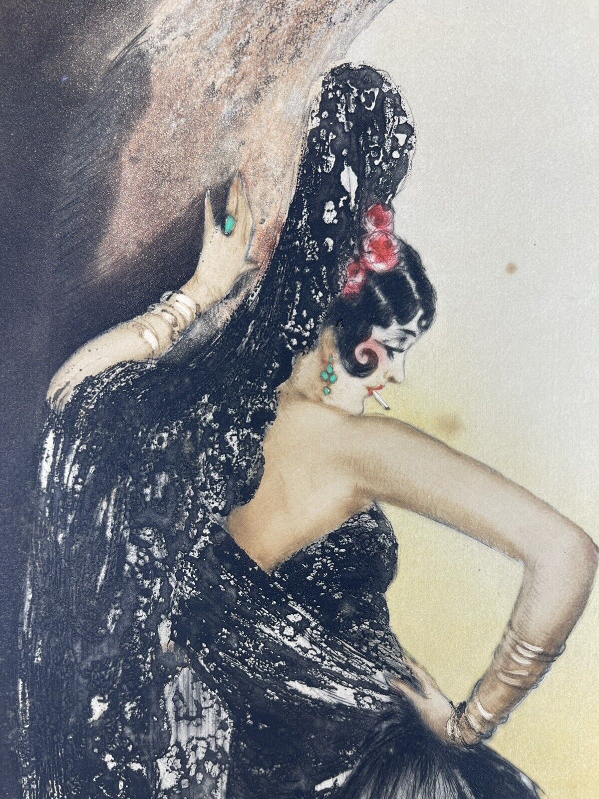 Louis Icart “Seville” No. 90 Original 1928 pencil signed etching with COA