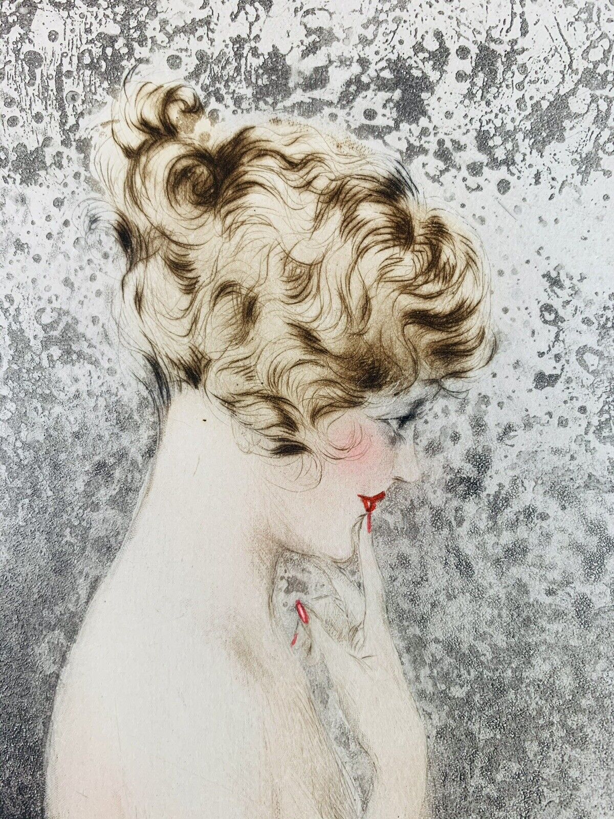 Louis Icart Original Etching "Wistfulness"