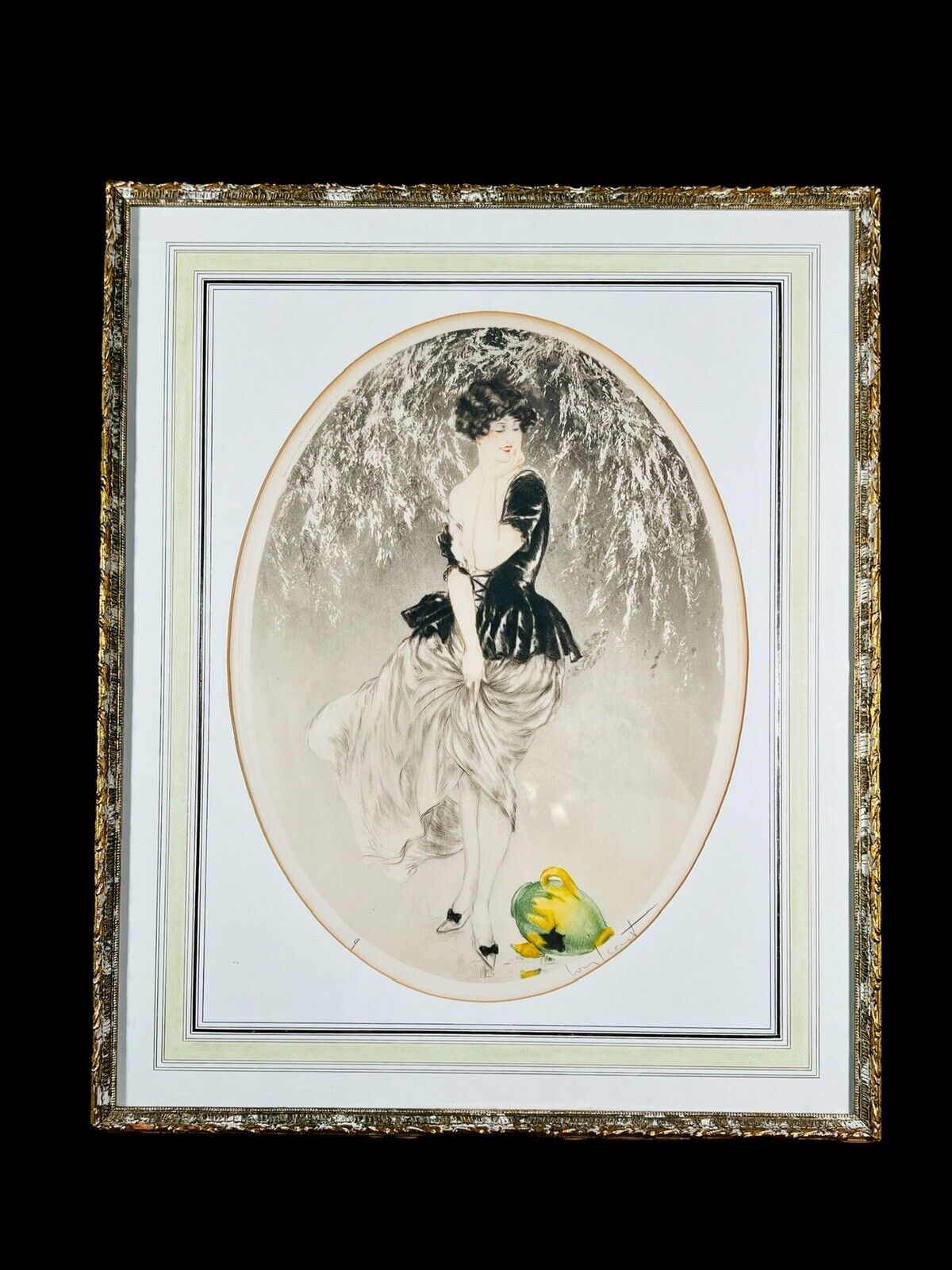 Louis Icart "Broken Green Jug" no.9 original 1923 pencil signed etching