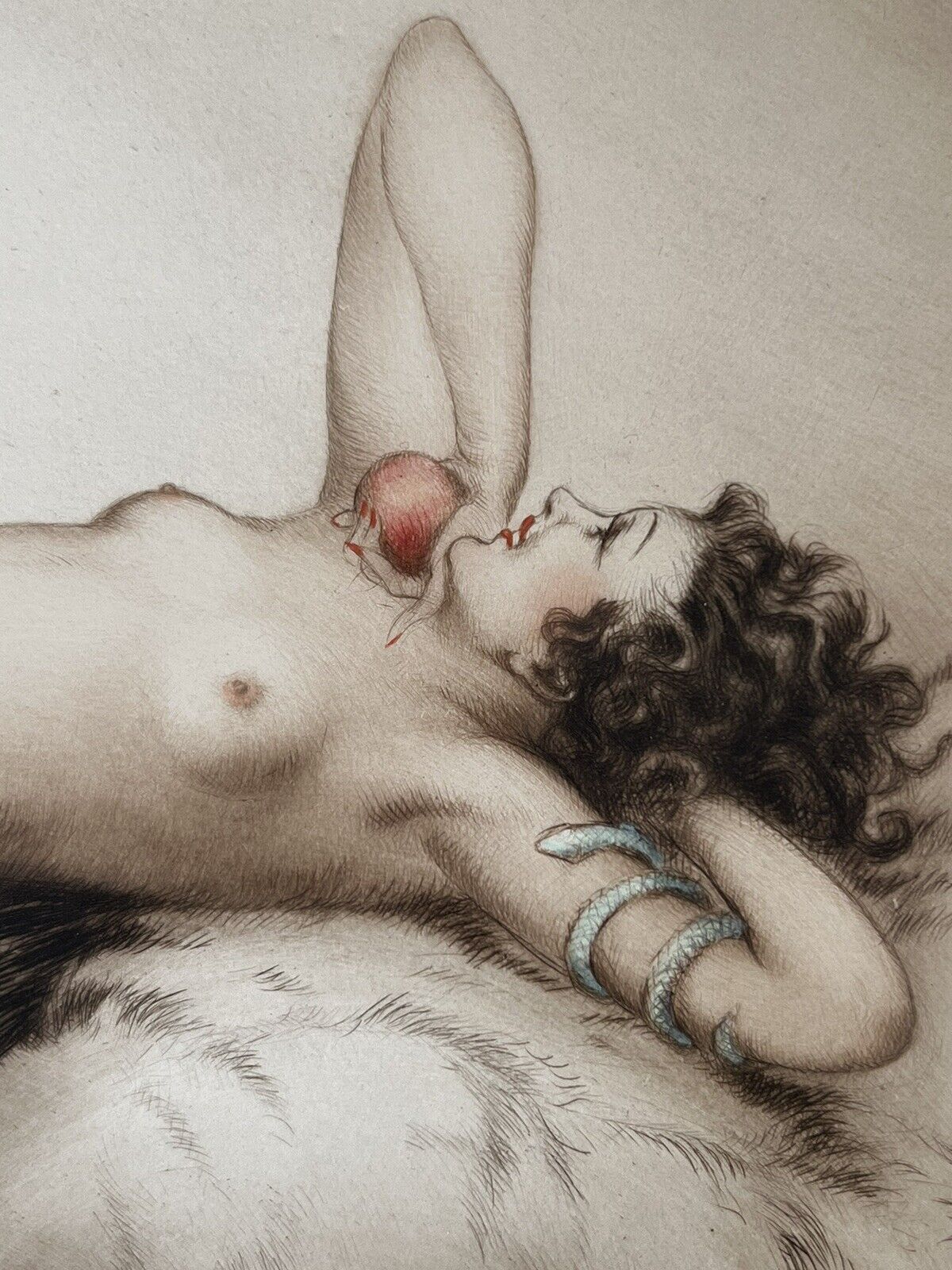 Louis Icart Eve 1928 original hand signed etching, MINT Condition