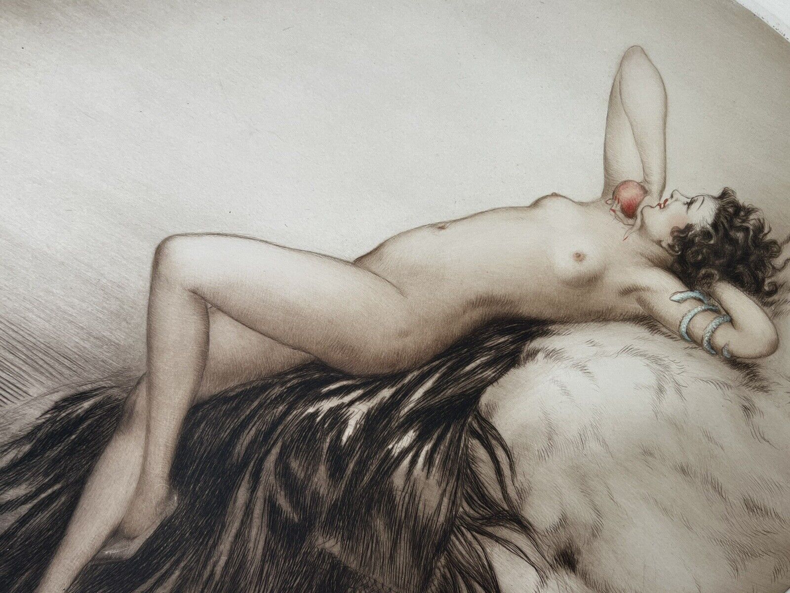 Louis Icart Eve 1928 original hand signed etching, MINT Condition