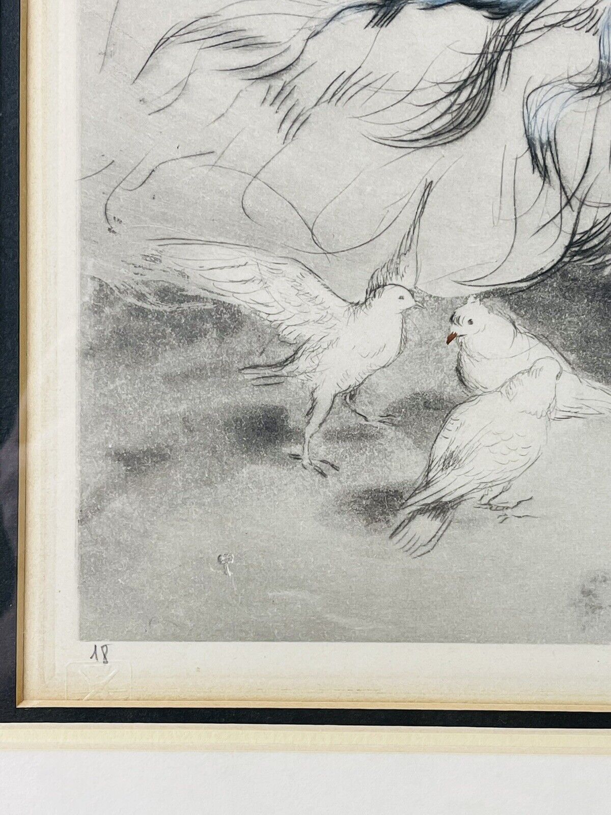 Louis Icart Original 1926 "White Wings" pencil signed etching