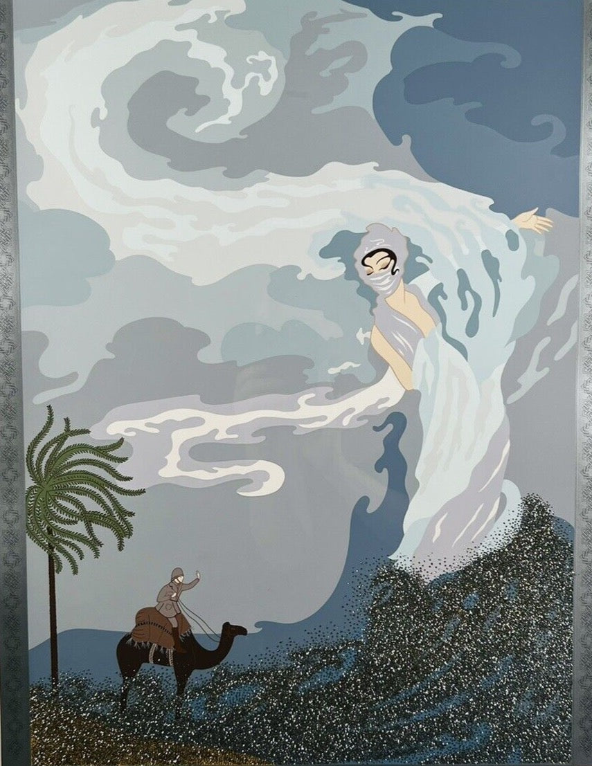 Erte "Sandstorm" original 1985 Silk Screen Serigraph, pencil signed