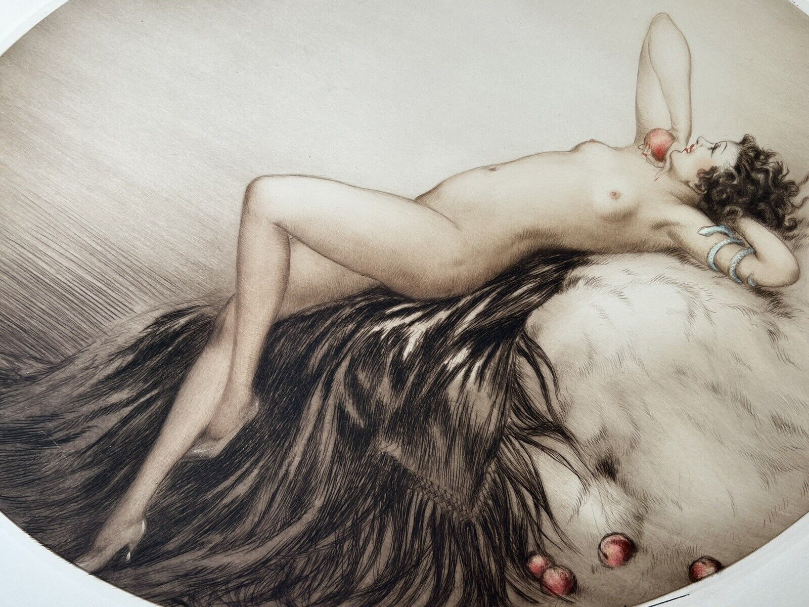 Louis Icart Eve 1928 original hand signed etching, MINT Condition