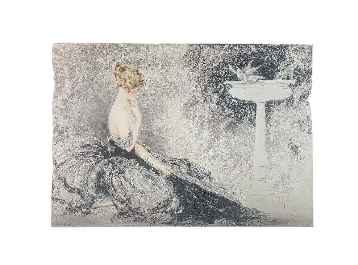 Louis Icart Original Etching "Wistfulness"
