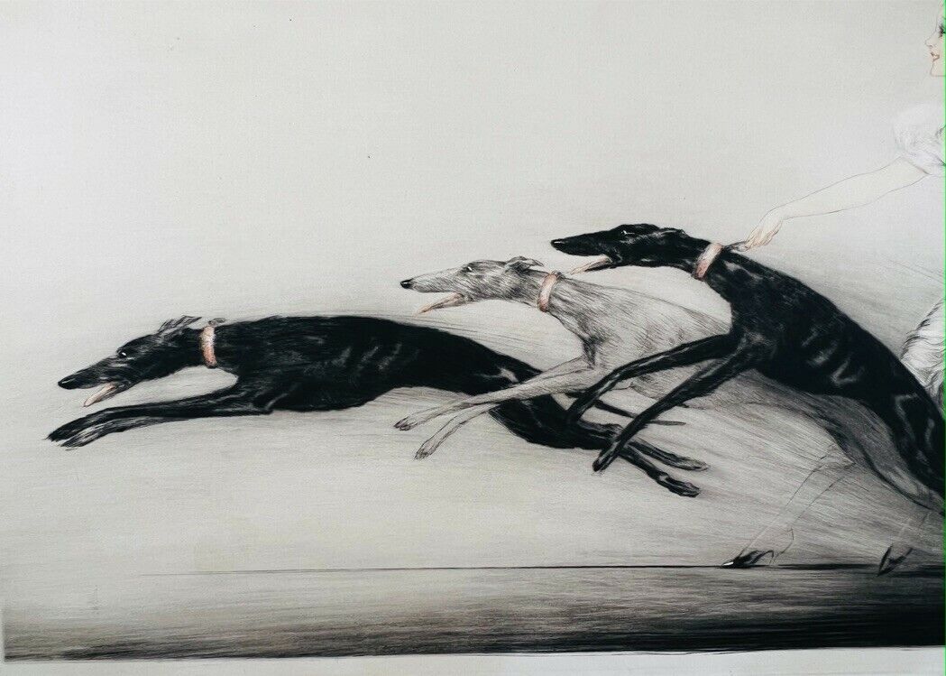 Louis Icart "Speed II" original 1933 pencil signed etching