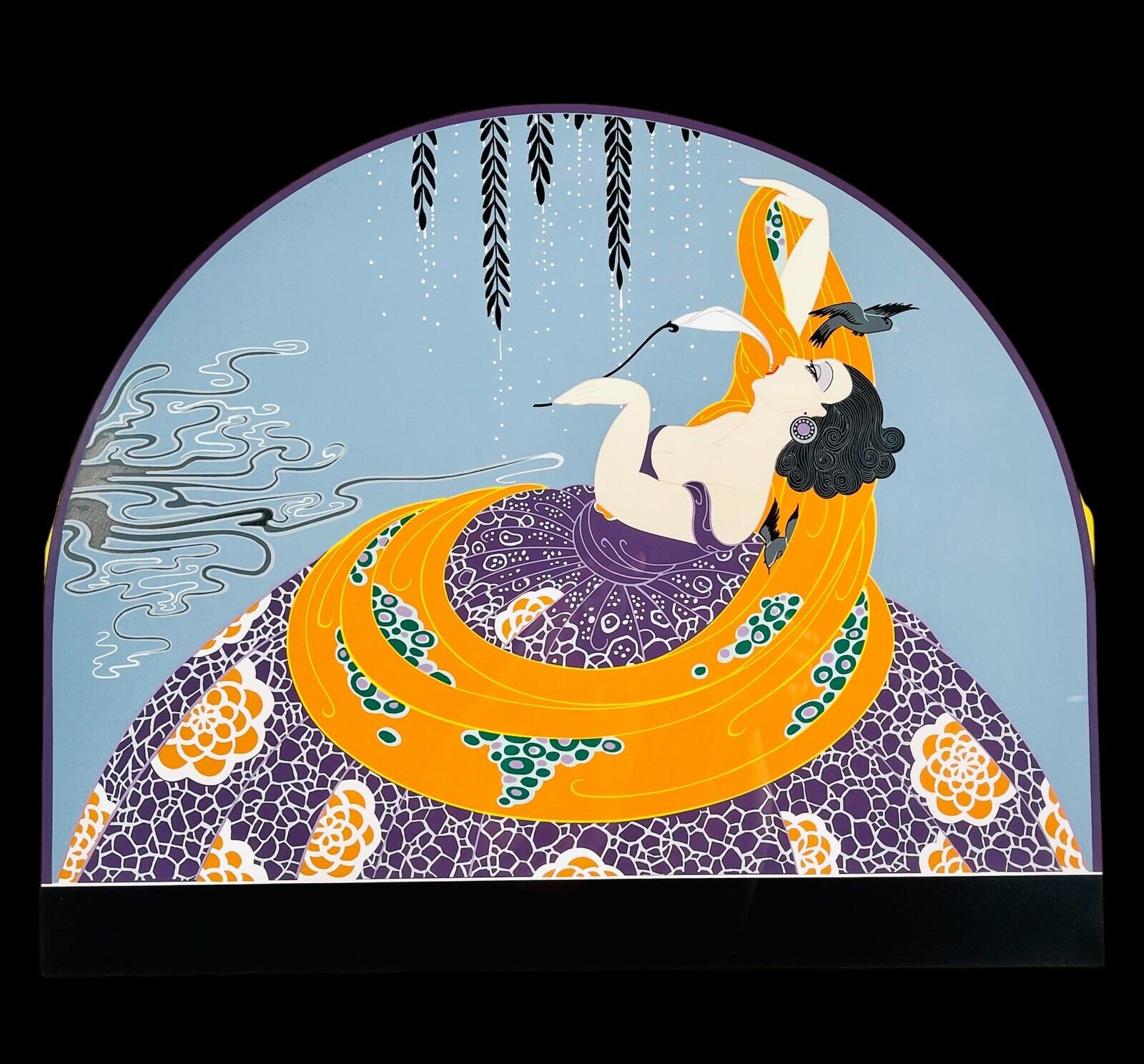 Erté "After the Rain" Signed 1979 Original Silk Screen Serigraph no 35 of 300