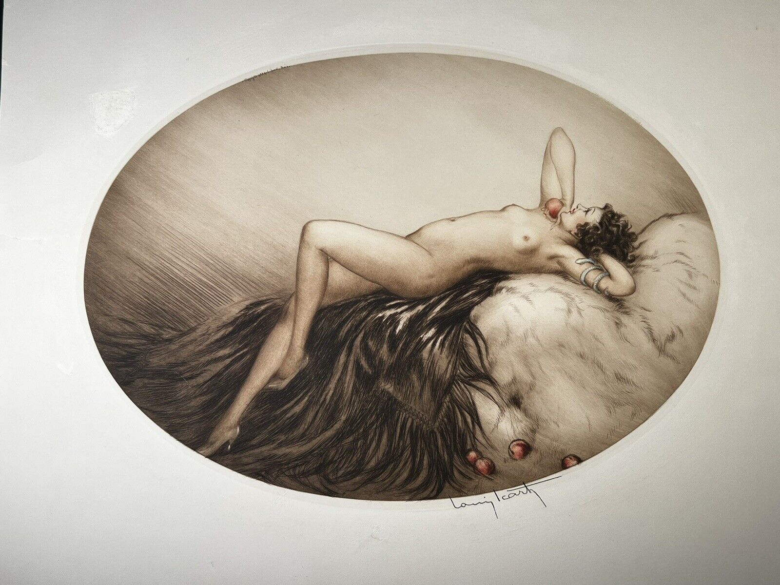 Louis Icart Eve 1928 original hand signed etching, MINT Condition