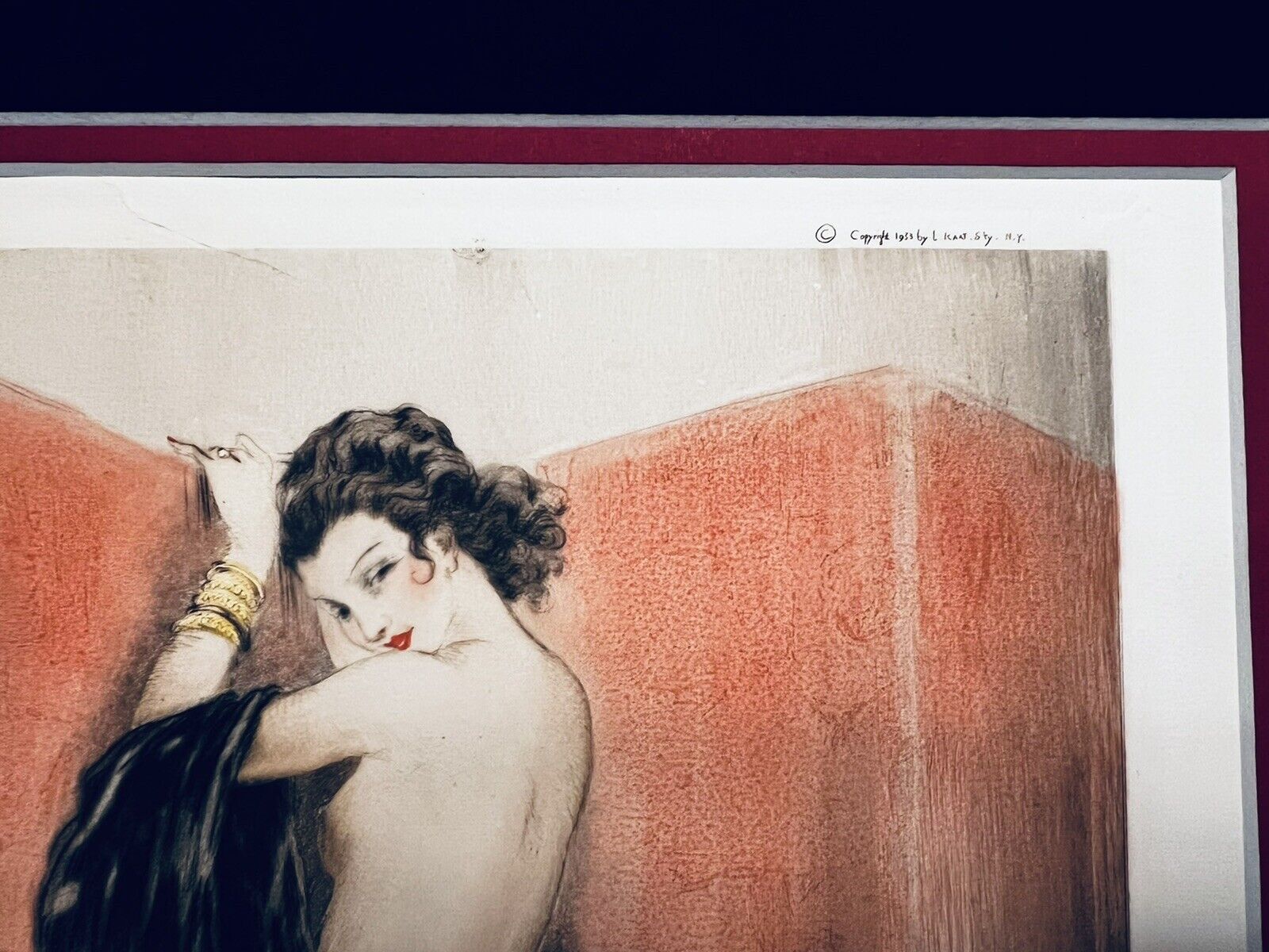 Louis Icart "Unmasked" 1933 Original Etching