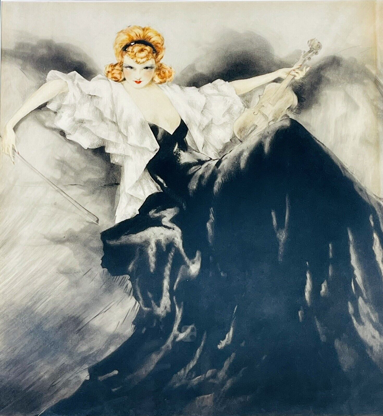 Louis Icart 1938 “Waltz Echoes” Original Hand Signed Etching With COA