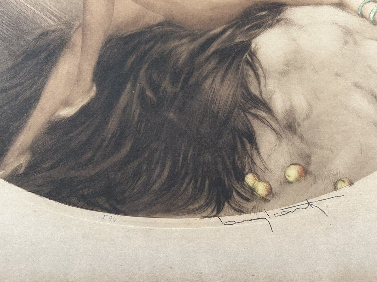 Louis Icart Eve 1928 original hand signed etching , certificate Of Authenticity