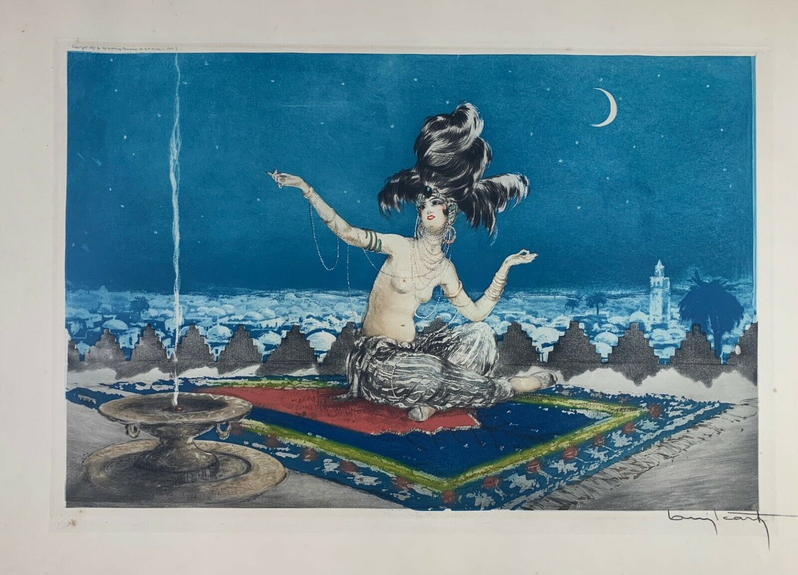 Louis Icart Sheherazade Drypoint Etching (Scherezade, Scheherazade)
