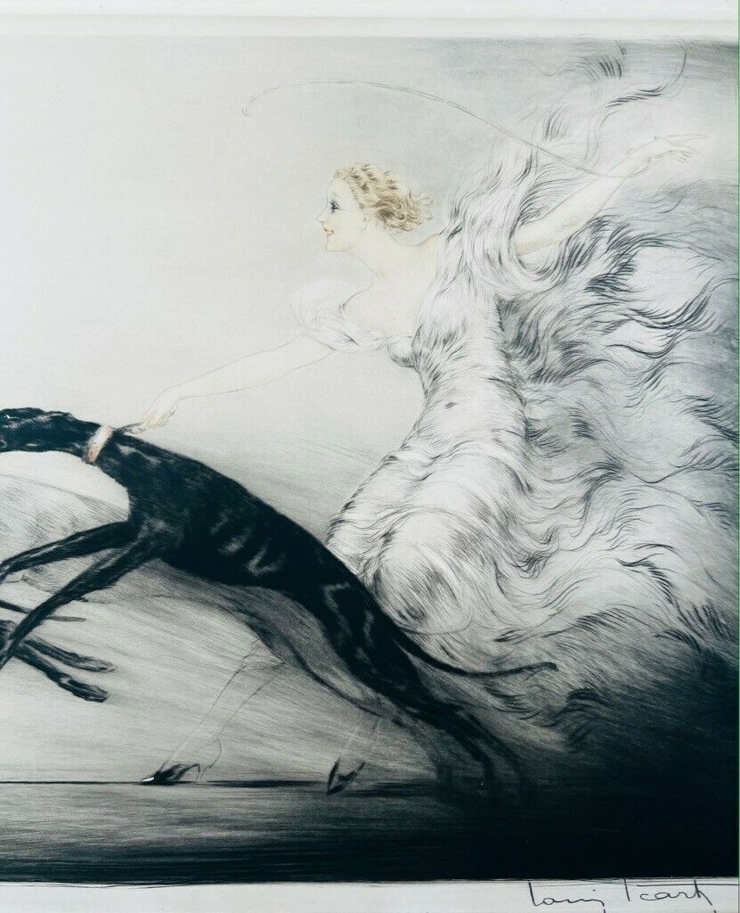 Louis Icart "Speed II" original 1933 pencil signed etching