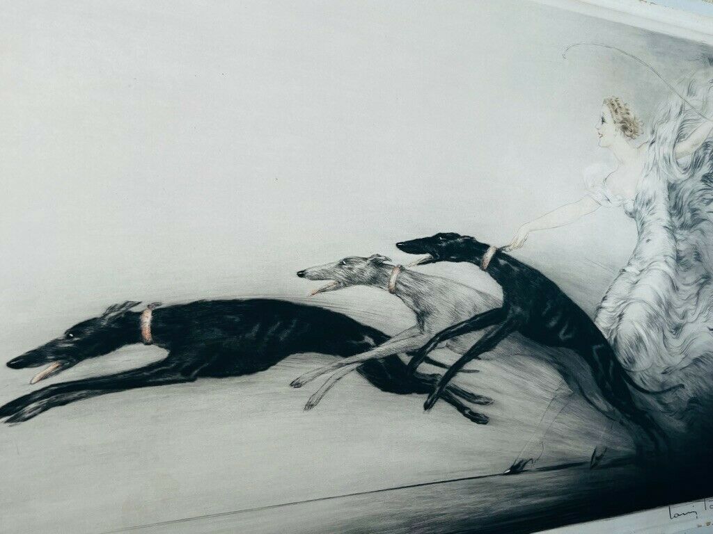 Louis Icart "Speed II" original 1933 pencil signed etching