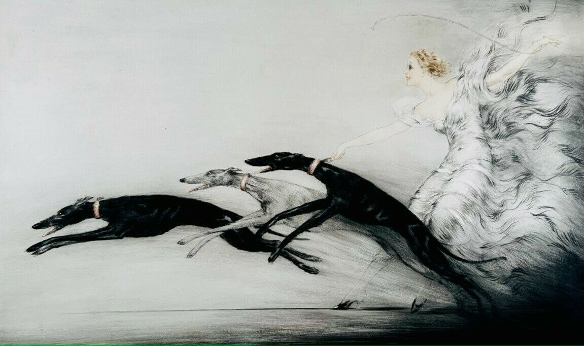 Louis Icart "Speed II" original 1933 pencil signed etching