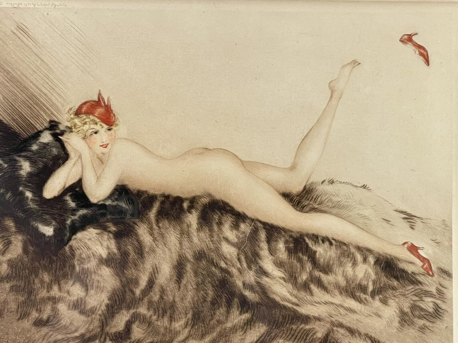 RARE Louis Icart “Hoopla” original 1935 Etching with certificate of authenticity