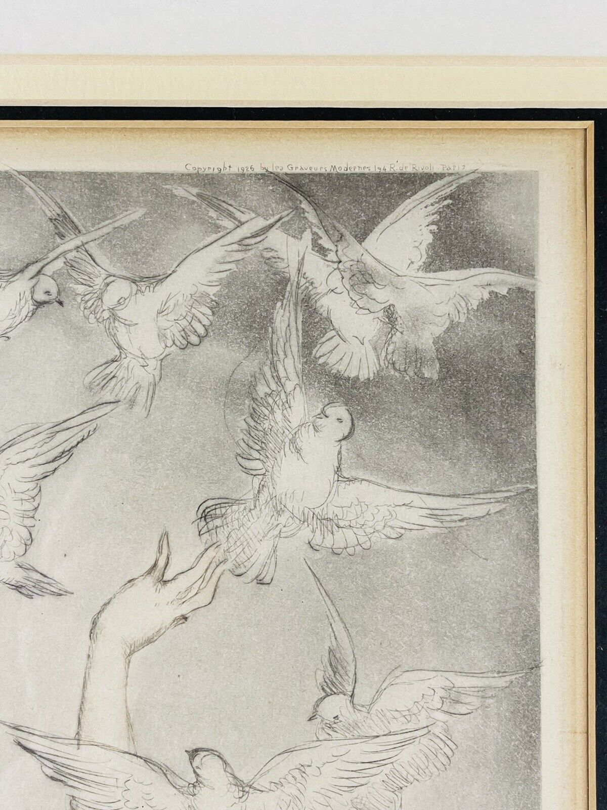 Louis Icart Original 1926 "White Wings" pencil signed etching