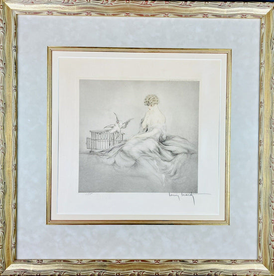 Louis Icart "Doves" no.185,1926 original etching with COA