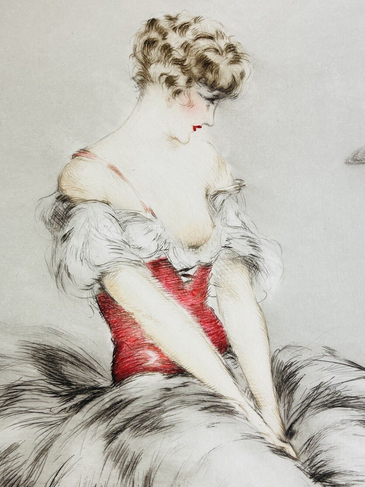 Louis Icart “Lessons of Love” original 1927 Artists Proof Etching With COA