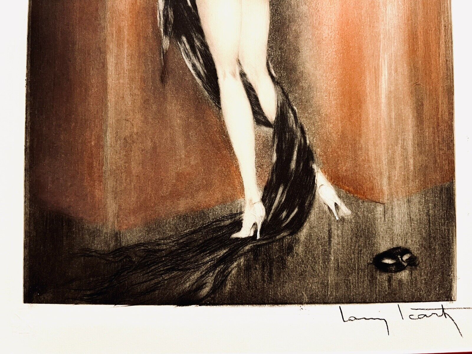 Louis Icart "Unmasked" 1933 Original Etching