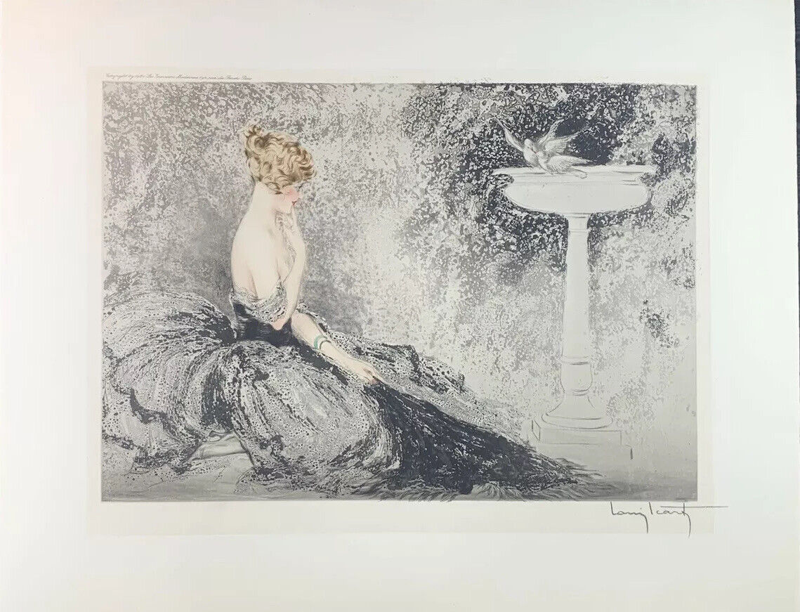 Louis Icart Original Etching "Wistfulness"
