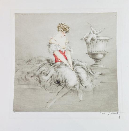 Louis Icart “Lessons of Love” original 1927 Artists Proof Etching With COA