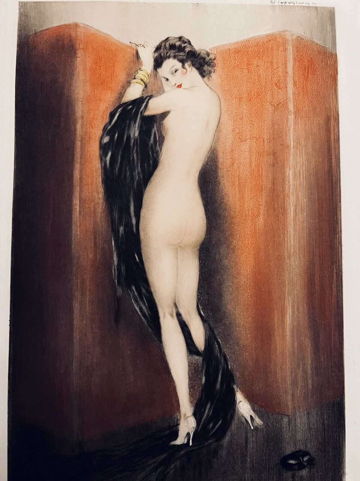 Louis Icart "Unmasked" 1933 Original Etching