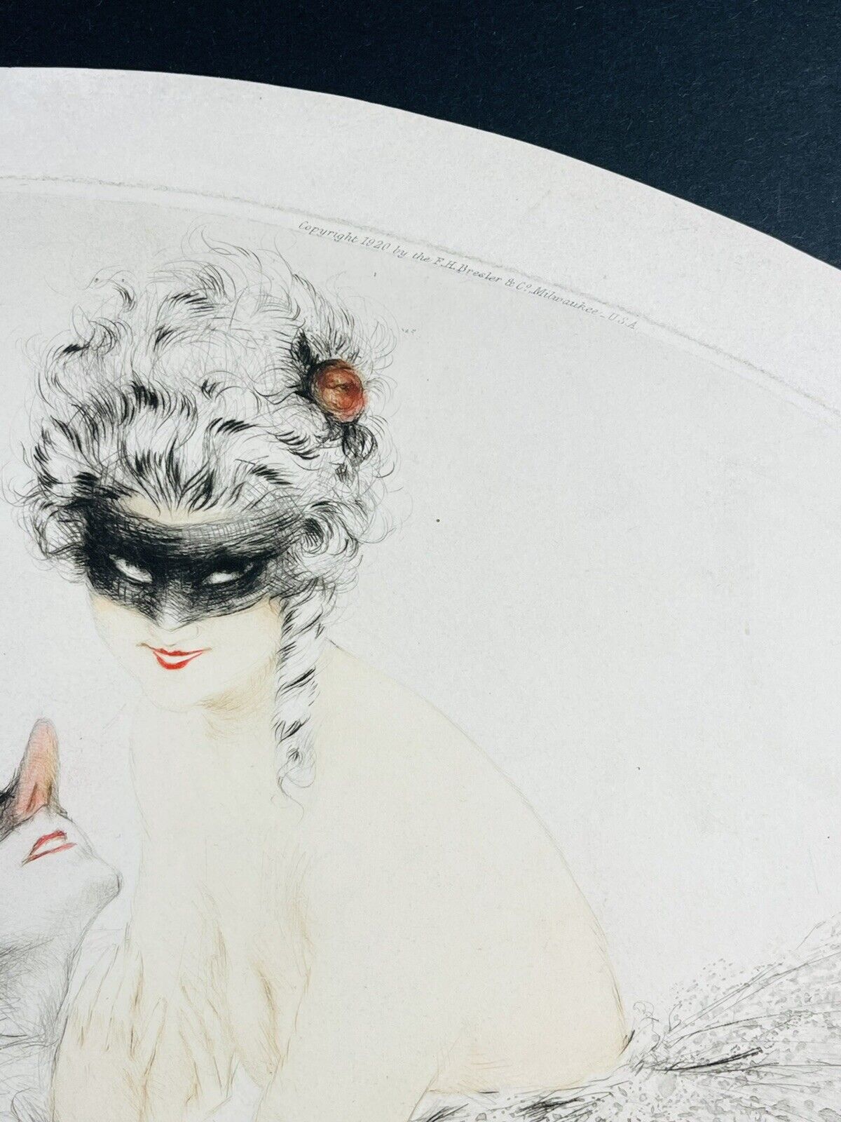 Louis Icart “Carnival” No. 205 original 1920 Pencil Signed Etching With COA