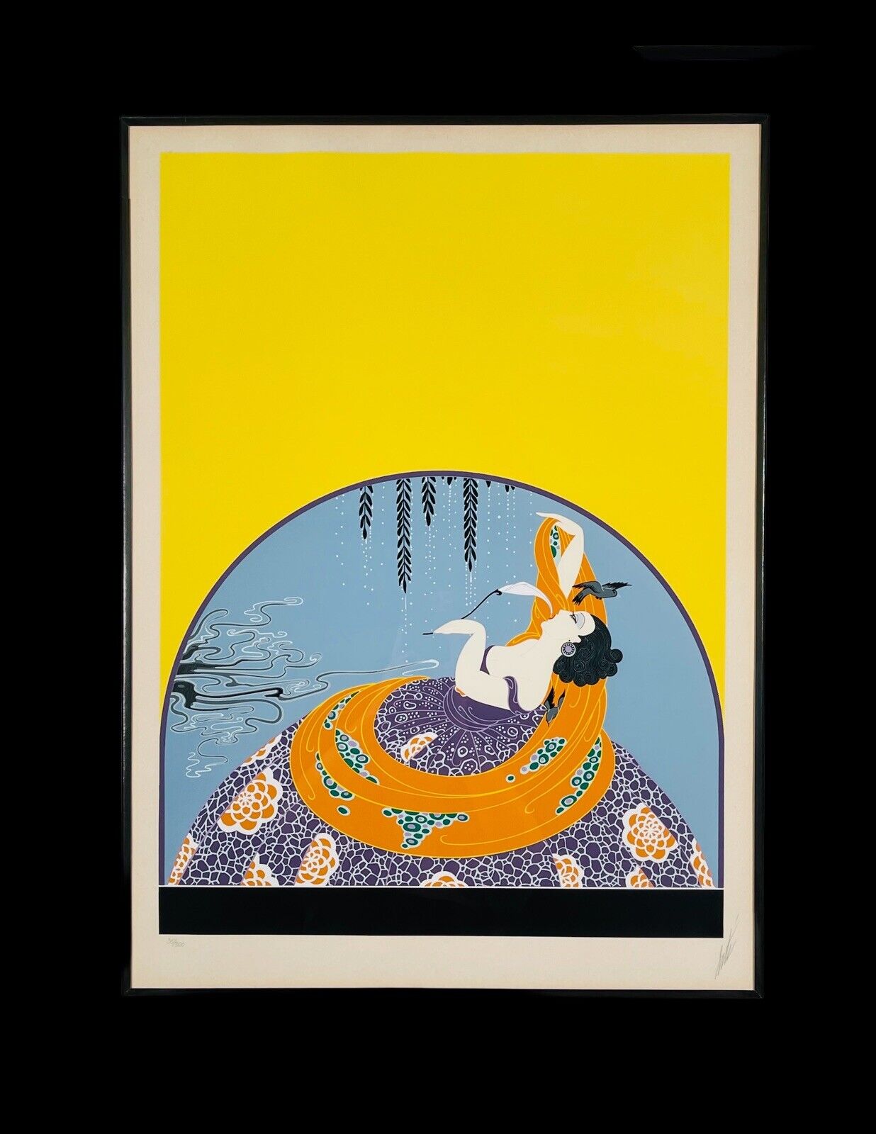 Erté "After the Rain" Signed 1979 Original Silk Screen Serigraph no 35 of 300