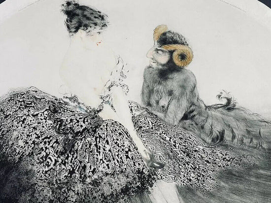 Louis Icart "Seduction" 1921 original pencil signed etching with COA